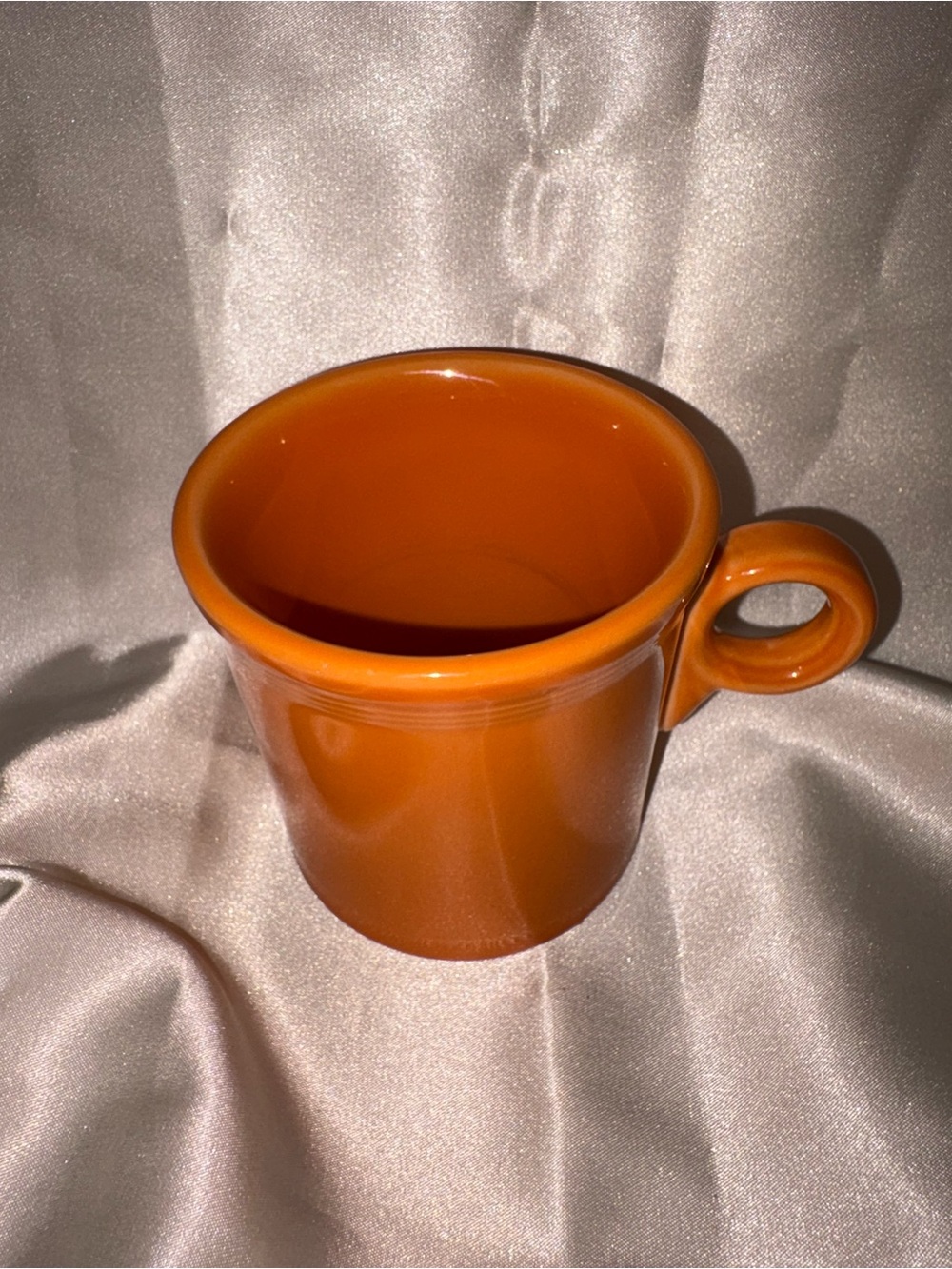 Fiesta Orange Ceramic Mug with Loop Handle🧡